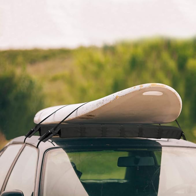 WOOWAVE Premium Kayak Roof Rack Pads Universal Car Soft Roof Rack Kayak Carrier for Canoe/Surfboard/Paddleboard/SUP/Snowboard with Tie Down Straps, Tie Down Rope, Quick Loop Strap and Storage Bag