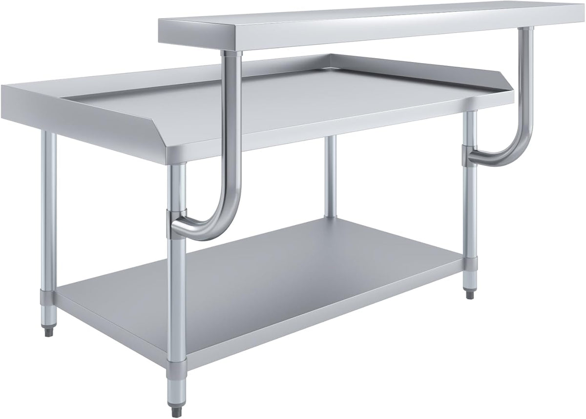 AmGood 13.5 in. x 49 in. Stainless Steel Adjustable Work Surface for 30 in. x 48 in. Equipment Stand