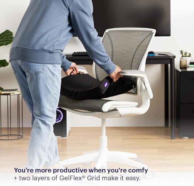 Purple Double Seat Cushion | Pressure Reducing Grid Designed for Ultimate Comfort | Designed for Office Chairs | Made in The USA