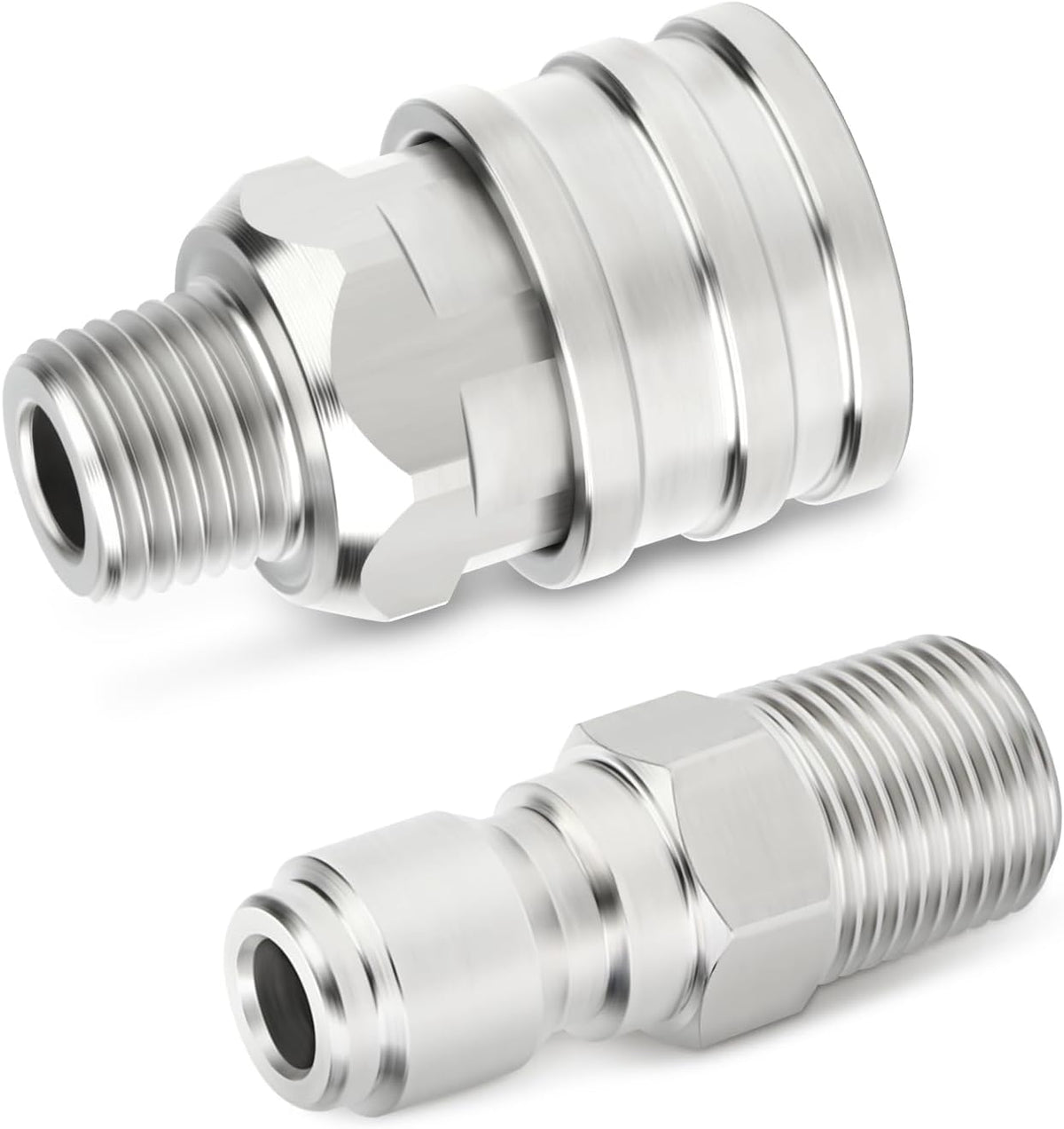 TAISHER 4PCS 304 Stainless Steel Pressure Washer Adapter Kit, Quick Connect Fittings,1/4" Male