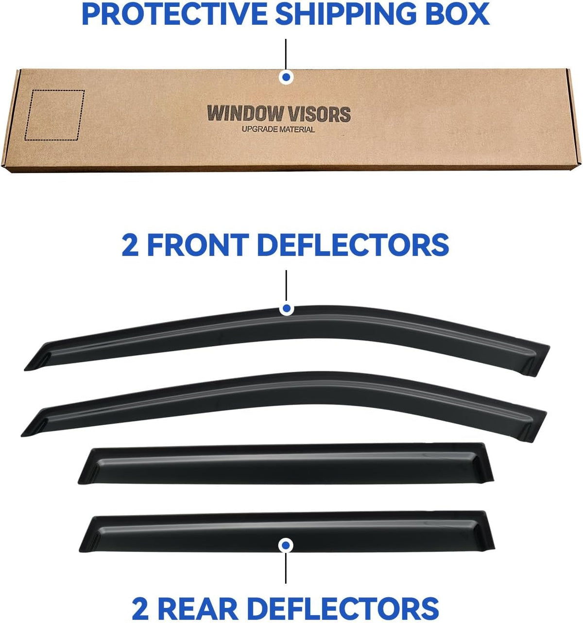 Window Visors Rain Guards for 2021-2025 Nissan Rogue, Out-Channel Window Vent Wind Deflectors Visors Shades for 21-25 Rogue (Not for Nissan Rogue Sport & Select)