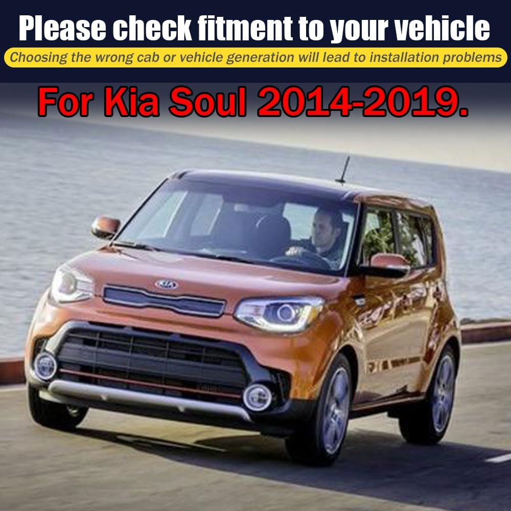 Rain Guards for Kia Soul 2014-2019, Tape-on Side Window Deflectors for Kia Soul, Window Visors for Kia Cars, for Kia Car Accessories 4 Rain Guards & 2 Car Coasters