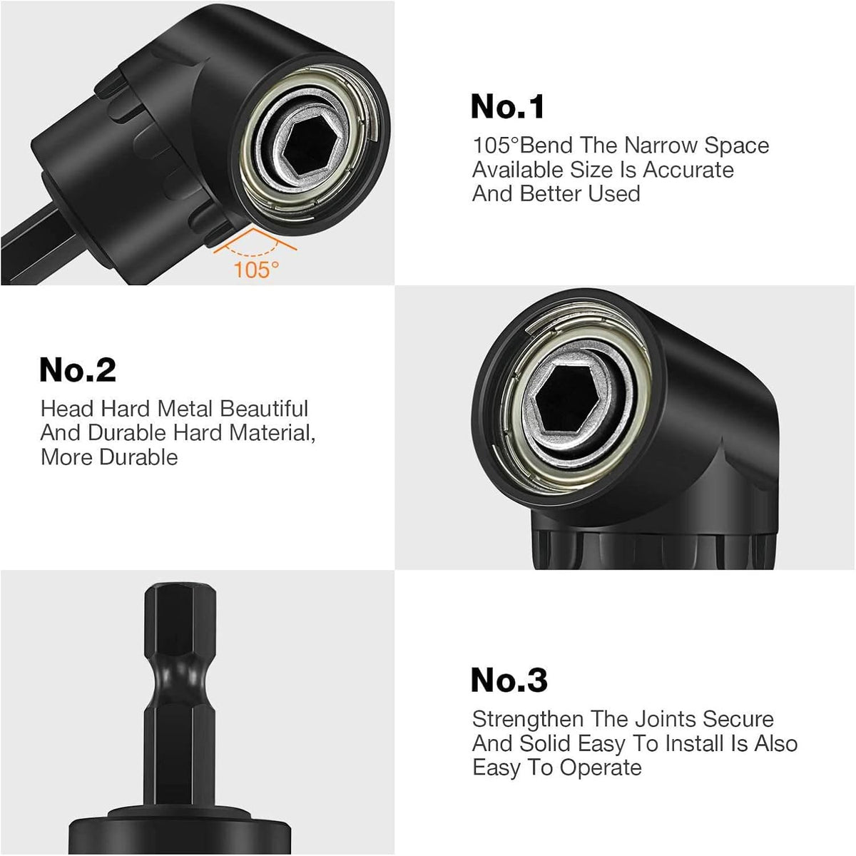 18Pcs Flexible Drill Bit Extension, Include 3Pcs Rotatable Socket Adapter 2Pcs 105° Right Angle Drill Attachment 10 Short Screwdriver Bits 90° Angled Bits and 2 Bendable Extension Tool
