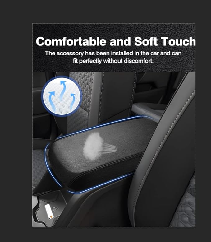 Autorder Center Console Cover for 2015-2022 Chevrolet Chevy Colorado/GMC Canyon Accessories Armrest Cover Anti-Scratch Middle Console Pad Leather Armrest Protector