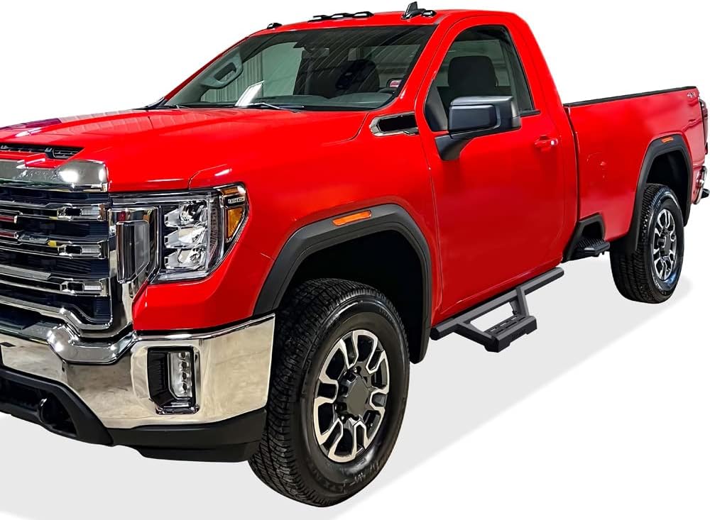 APS Drop Steps Running Boards Compatible with Chevy Silverado GMC Sierra 2020-2025 Standard Cab & 2019 1500 (Excl. LTD Limited) | 304 Stainless Steel Side Steps | 500lbs Capacity | 5-Year Warranty