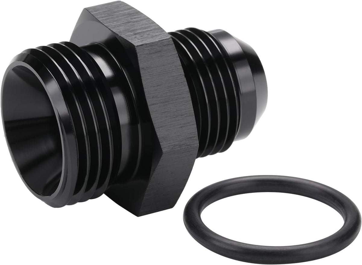 10AN Male Flare to 12AN ORB O-ring Boss Fuel Pump Rail Adapter Fitting Aluminum Black