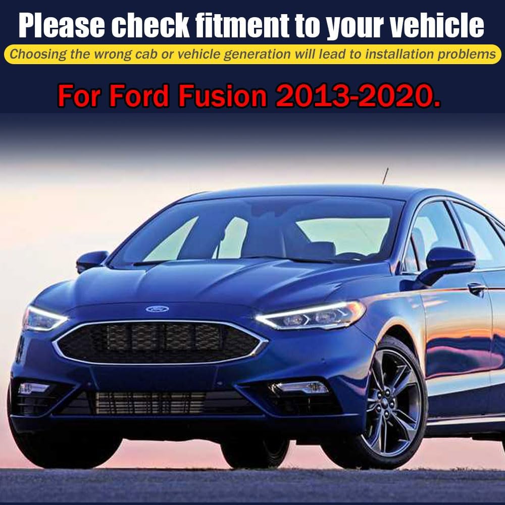 Rain Guards for Fusion 2013-2020, Tape-on Side Window Deflectors for Fusion, Window Visors for Ford Cars, for Ford Car Accessories 4 Rain Guards & 4 Car Coasters