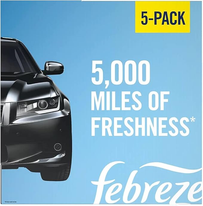 Febreze Air Freshener Car Vent Clips, Linen & Sky (5 Count)