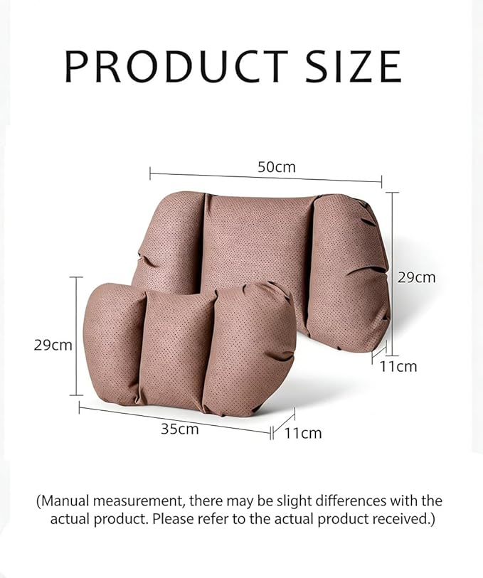 Car Neck Pillow & Lumbar Support for MINI F55 2025-2026 Ergonomic Breathable Mesh Auto Seat Back Cushion Headrest,Black-Neck & Lumbar Set