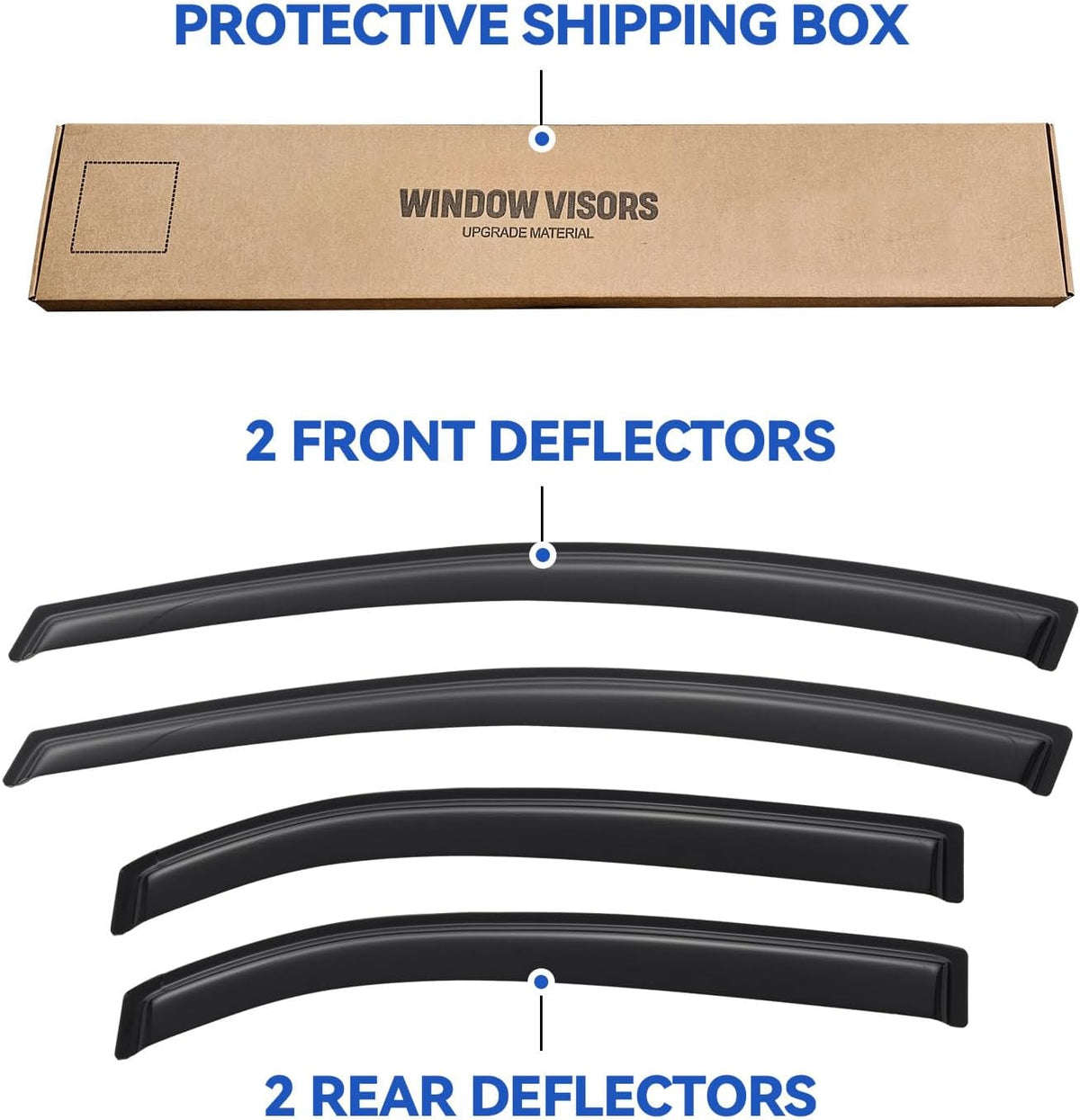 Window Visors Rain Guards for 2012-2017 Kia Rio Hatchback, Out-Channel Window Vent Wind Deflectors Visors Shades for 12-17 Kia Rio (Not for Sedan)