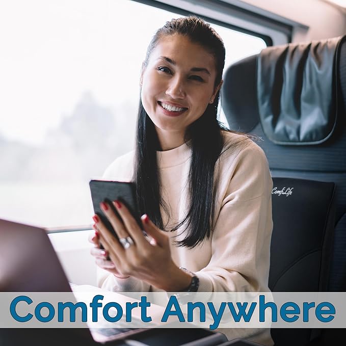 ComfiLife Lumbar Support Pillow for Office Chair – Premium Memory Foam Lumbar Pillow – Back Support for Office Chair, Car – Back Pain Relief, Improves Posture – 3 Adjustable Straps, Mesh + Leatherette