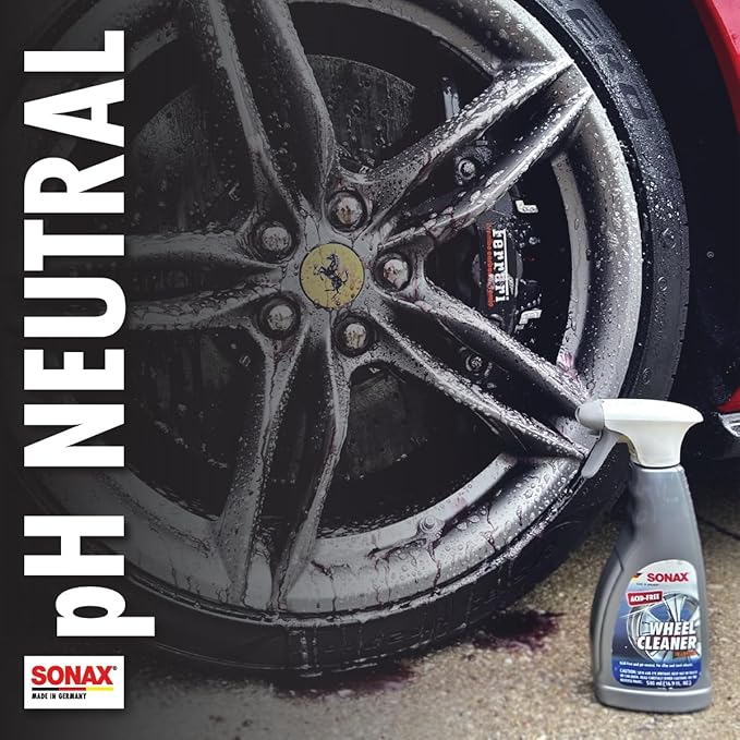 SONAX Wheel Cleaner Full Effect (230200) | Non-Acid Rim Cleaner | Color Changing Wheel Cleaner | Brake Dust Cleaner | Non-Acid Iron Remover | (500 ml or 16.9 fl. oz.)