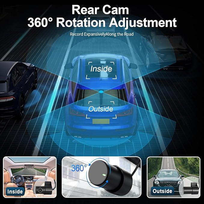 mangoal Front 4K & Rear 1080p Dash Cam Custom fit for Toyota Sienna Gen4 XL40 2021 2022 2023 2024 2025 2026, LE Limited XLE Platinum etc, Integrated OEM Look,2160P UHD Video, App & WiFi, 128GB Card