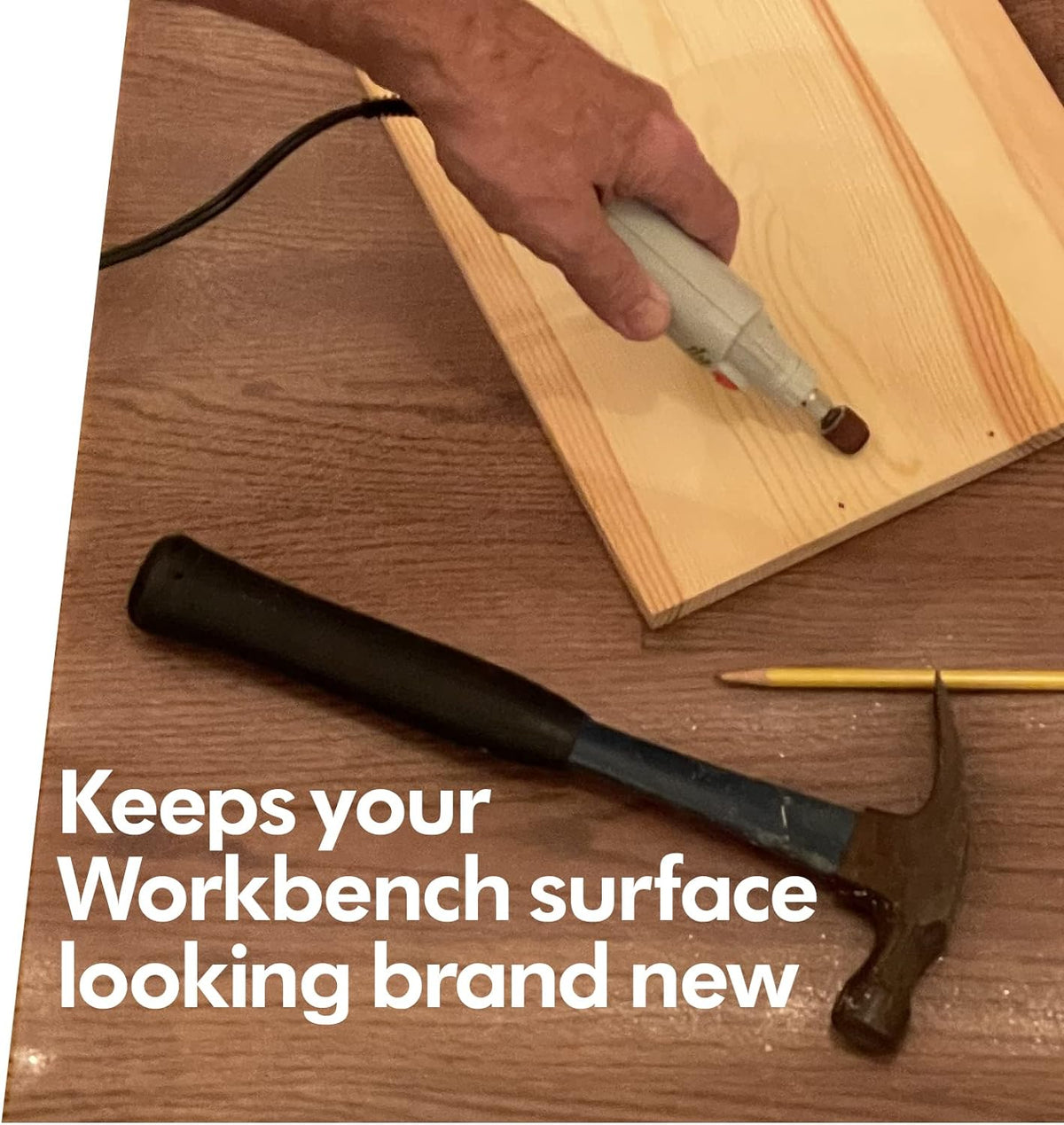 RESILIA Work Bench Mat - 23.5" X 47.5", Scratch-Resistant PVC Mats - Protect Your Workbench, Table, or Tool Station from Painting, Woodworking, Crafting, Building, & More, Clear, Made in The USA
