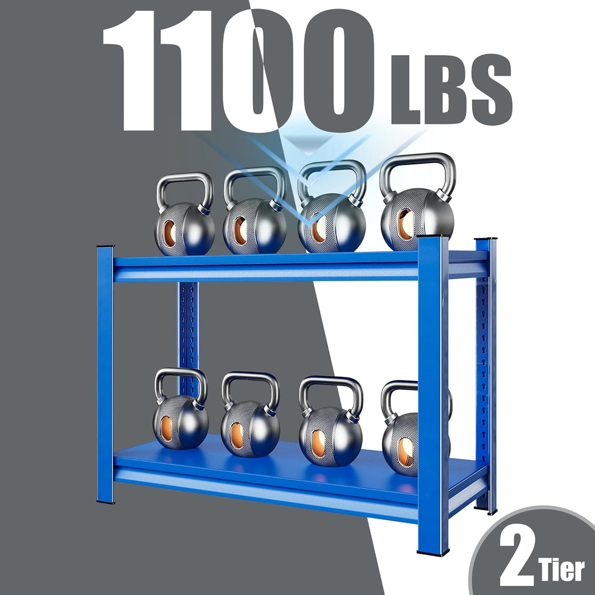 Garage Shelving Heavy Duty,Large Loads Adjustable Garage Storage Shelves, Metal Storage Racks and Shelving Units, Utility Rack Shelves,48”W x 18”D x 39”H,Blue