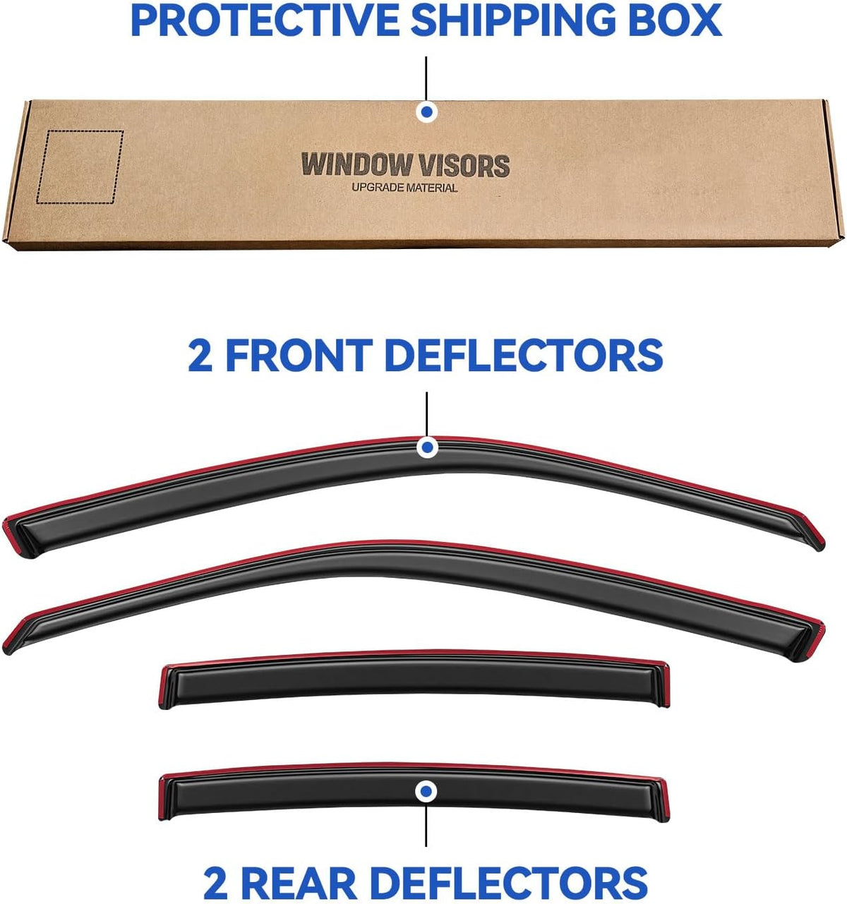 in-Channel Window Visors Rain Guards for 2011-2023 Dodge Charger, Window Vent Wind Deflectors Visors Shades for 11-23 Charger (NOT Outside-Adhensive Style