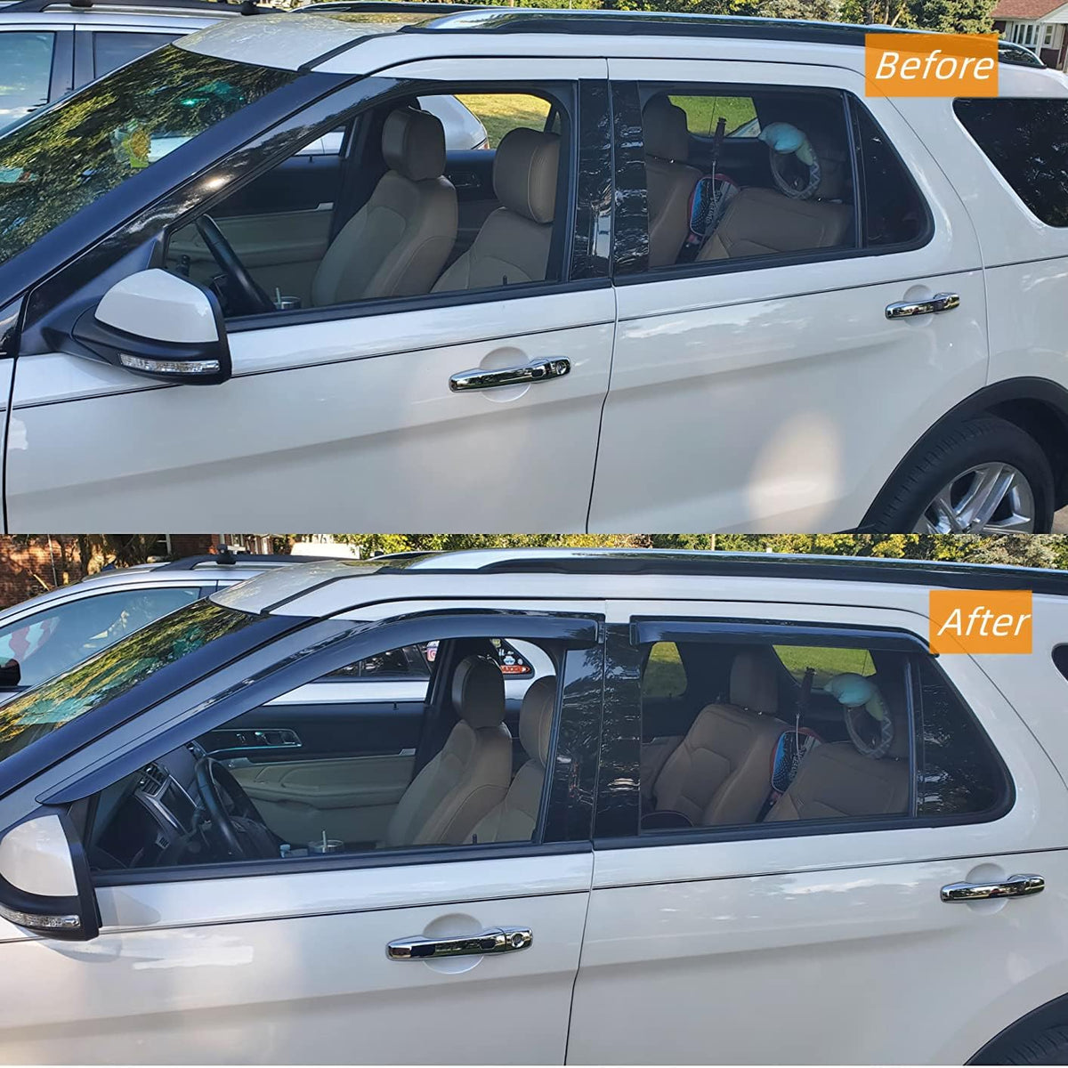 94029 Sunproof Waterproof Side Window Wind Deflector, 4pcs Protective Replacements Rain Guards Set, Window Visor fit for 2005 2006 2007 Honda Odyssey