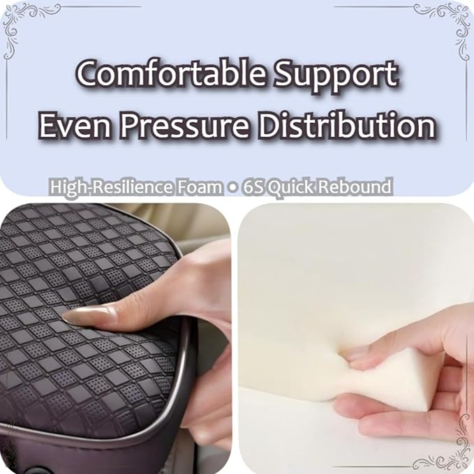 2026 Enhanced Car Center Console Armrest Cushion with USB& Type-C Charging, PU Leather Console Pad with Cup Holders, Storage& Tissue Outlet for Most Vehicles (Flat Version, Orange)