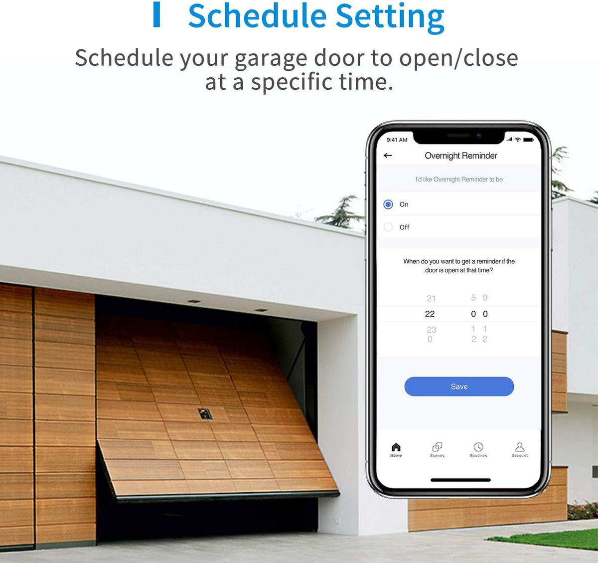 Smart Garage Door Opener Remote, Compatible with Apple HomeKit, Amazon Alexa, Google Assistant, SmartThings, Multiple Notification Modes, No Hub Needed