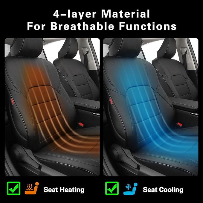 EKR Camry Seat Cover for Toyota Camry L LE XLE 2012 2013 2014 2015 2016 2017 (Not for Hybrid) Leather Car Seat Cover Full Set for Trucks SUV-Faux Leather (Black)
