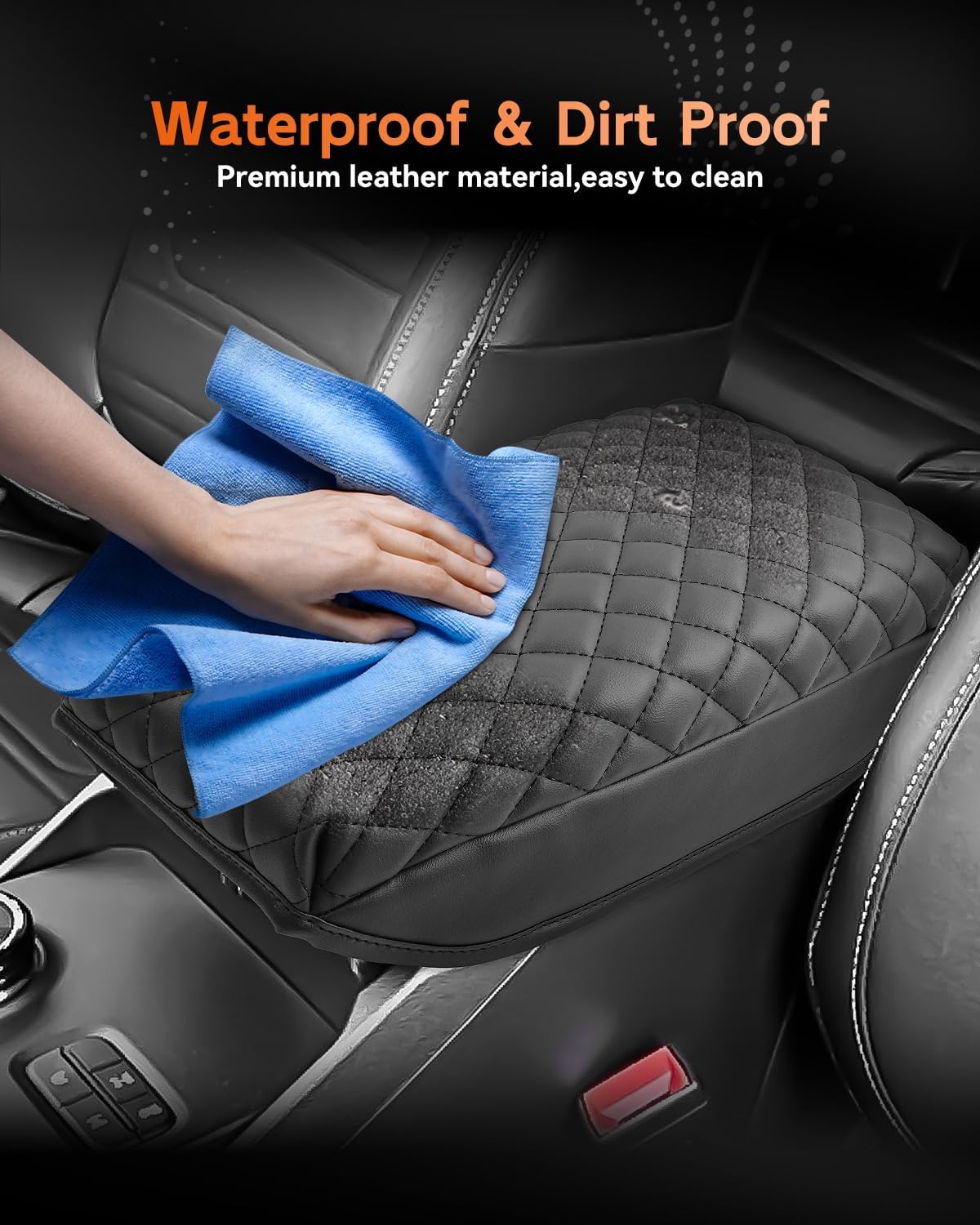 CDEFG for Ford Ranger 2024-2025 Center Console Cover Armrest Box Cover for Ranger (XL, XLT, Lariat, Raptor) 2024 2025 Accessories Console Arm Rest Protector
