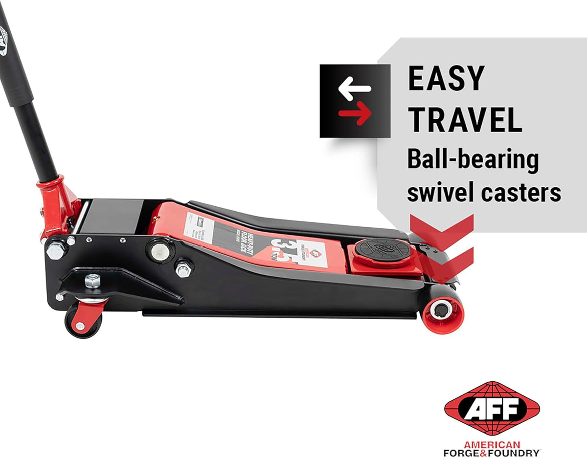 AFF 3.5 Ton Floor Jack - Low Profile Car Jack with Lightning Lift Hydraulic - Heavy Duty