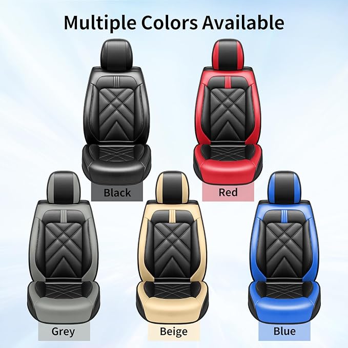 CX-5 Car Seat Covers Custom Fit for Mazda CX-5 2013-2025 2026, Full Coverage Leather Waterproof Breathable Seat Covers, Automotive Seat Protectors, Airbag Compatible(2 Front Seats, Black-Blue)