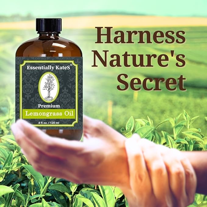 Lemongrass Essential Oil 4 Fl Oz with Dropper and Sprayer - 100% Pure and Natural - Hair Care, Home Diffusers, Skin Care, Aromatherapy, Massage and Humidifiers, and Garden Care