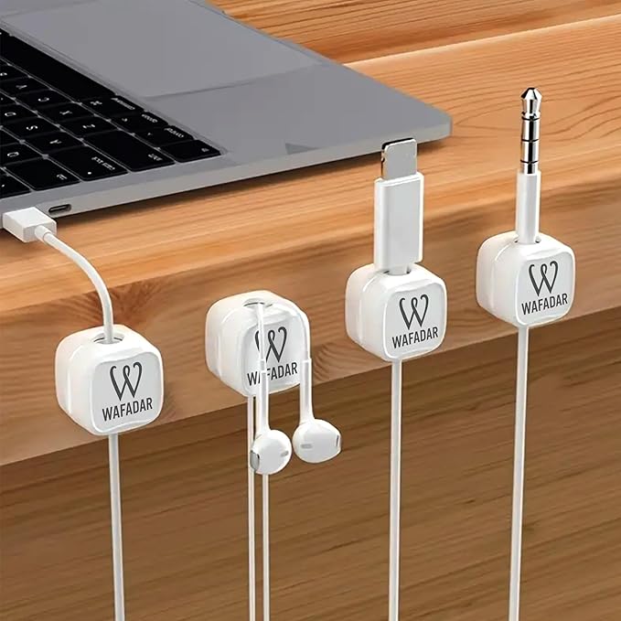 6 Pcs Magnetic Cable Clips, Office Desk Accessories, Cord Organizer Holder, Cable Management Holder, Phone Charger Cord, Wire Clips, Magnetic Cord Organizer, Adhesive Cable Holder