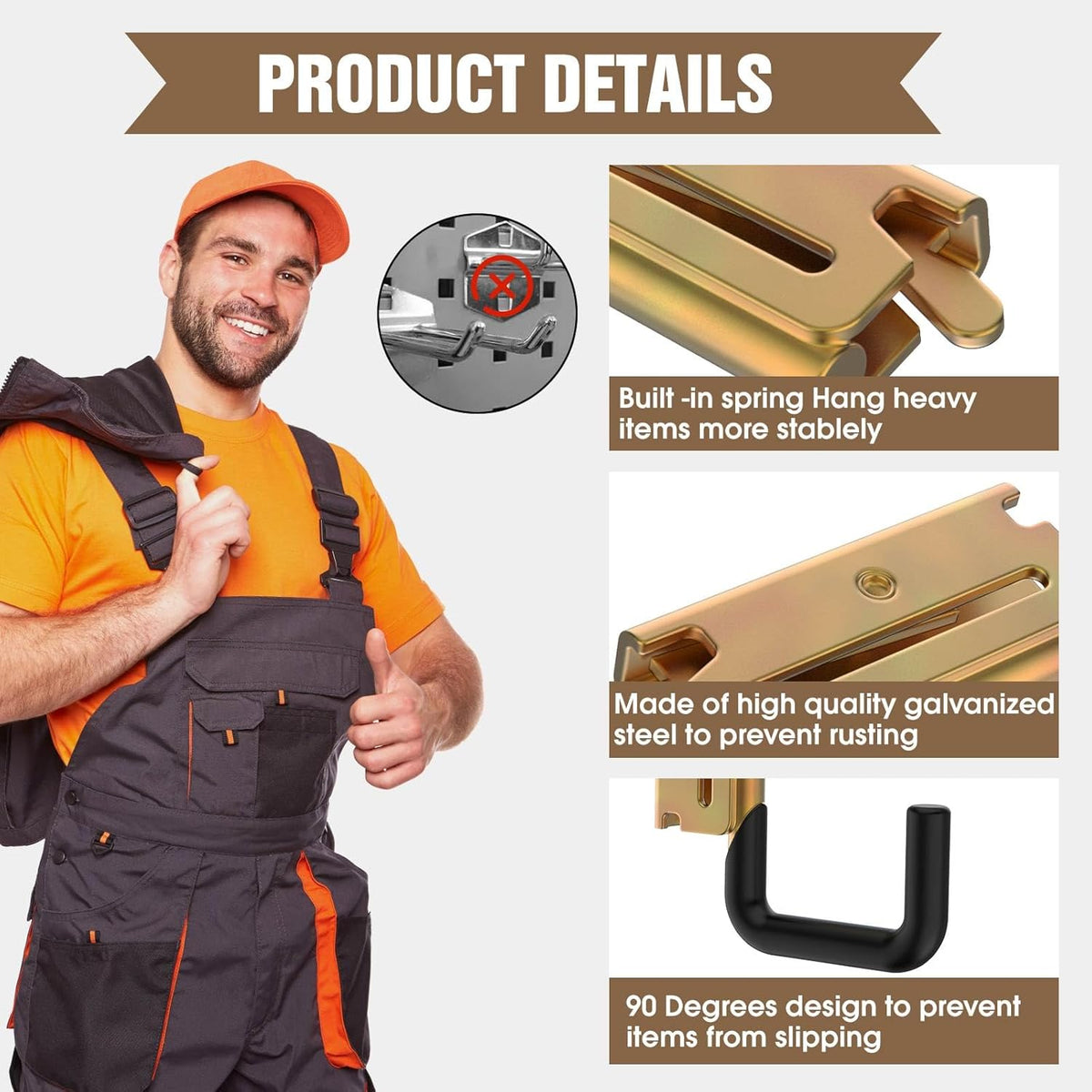E Track Hook E Track Accessories ,E Track Accessories for Enclosed Trailer The dip molding Process is More Rust Resistant (6PCS E Track J Hooks+6PCS J Hooks Slot)