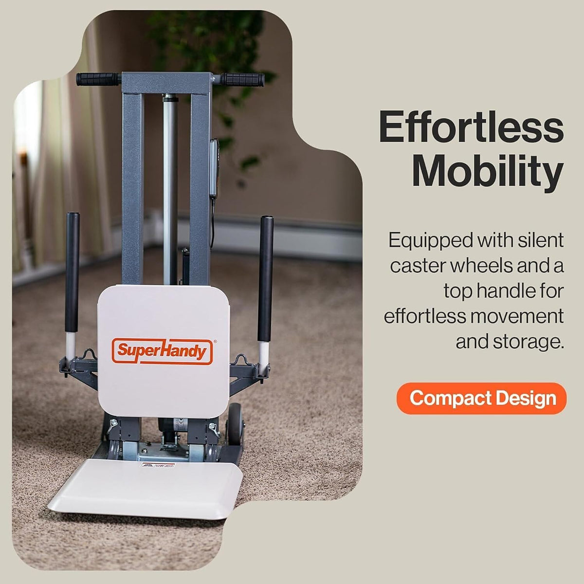 SuperHandy GoRise Electric Floor to Stand Lift – 500 Lbs Capacity, Standing Assistance, Portable, Adjustable, Ergonomic, Easy Storage, Patent Pending (FS (Floor Lift))