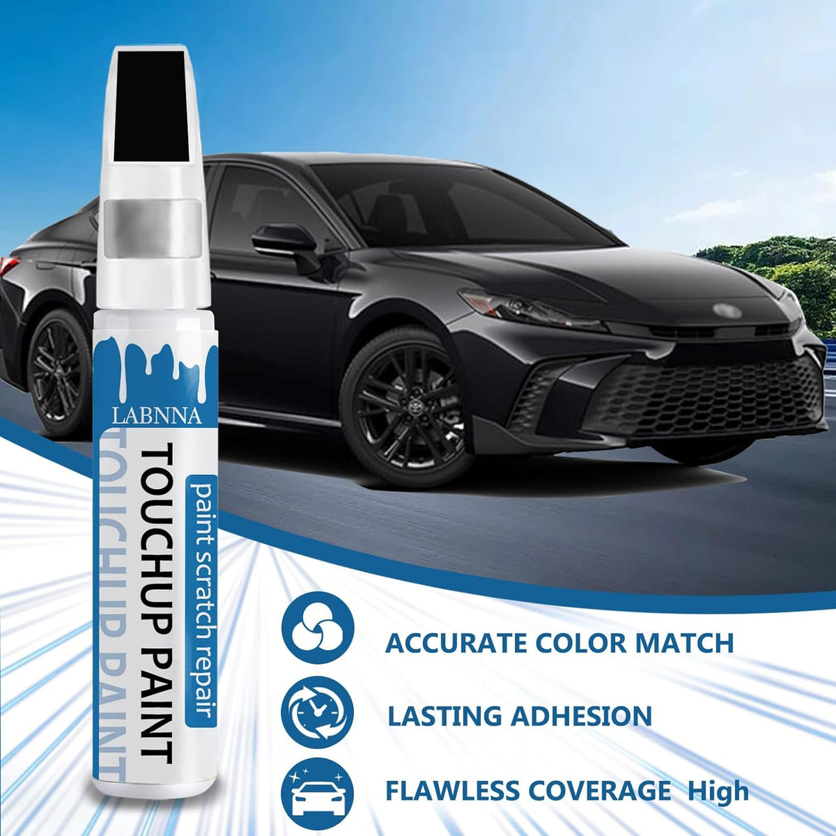 Fluid (Jet) Black (668) Touch Up Paint for BMW-Exact Match 2 in 1 touchup Paint Pen for Chips and Nicks Repair Car Paint Scratch Repair Kit