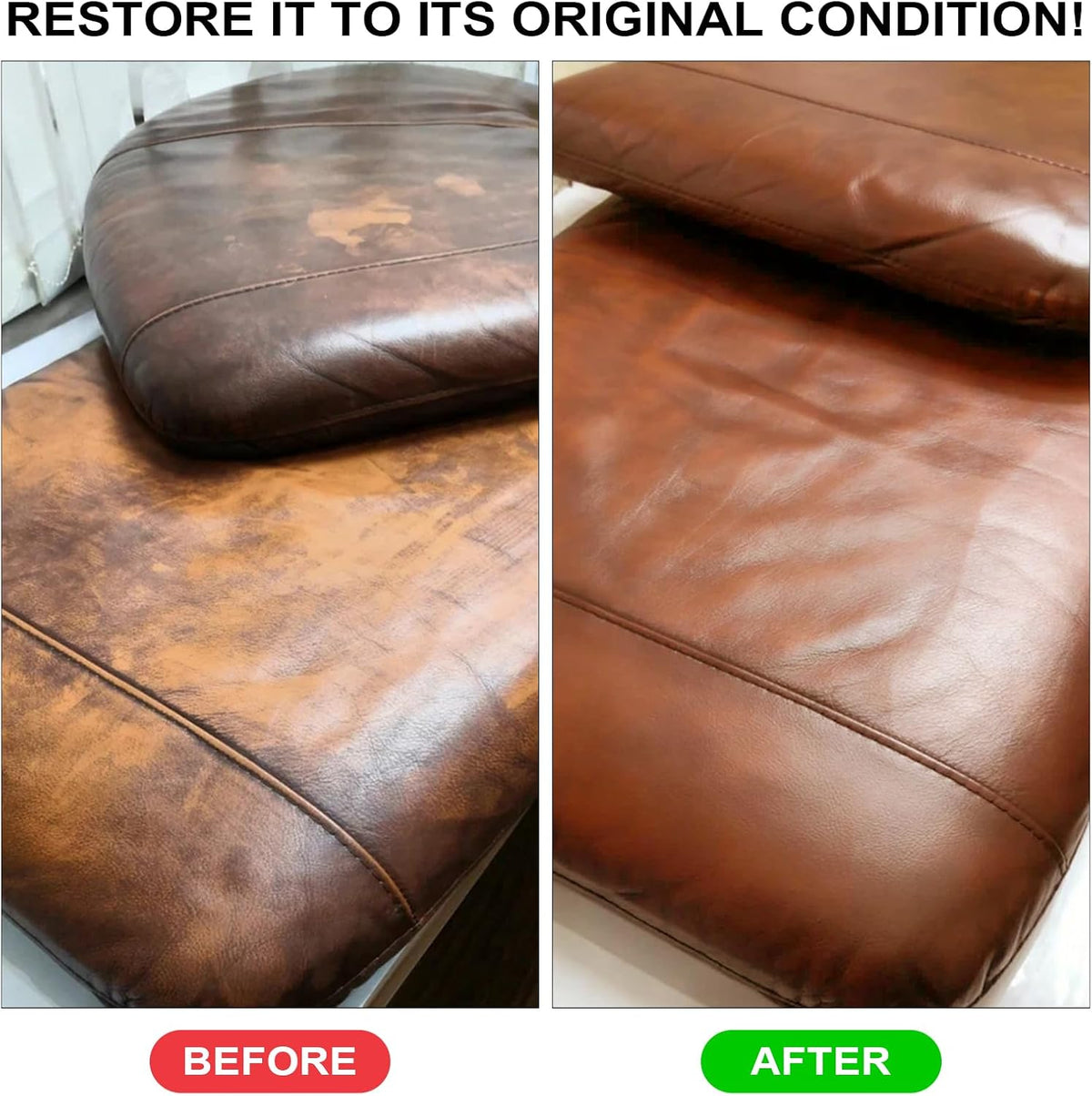 Leather Recoloring Balm,10oz Leather Color Restorer Leather Repair Kit for Furniture Car Leather Scratch Remover, Dark Brown Leather Color Restorer for Couches,Leather Dye Paint for Faded