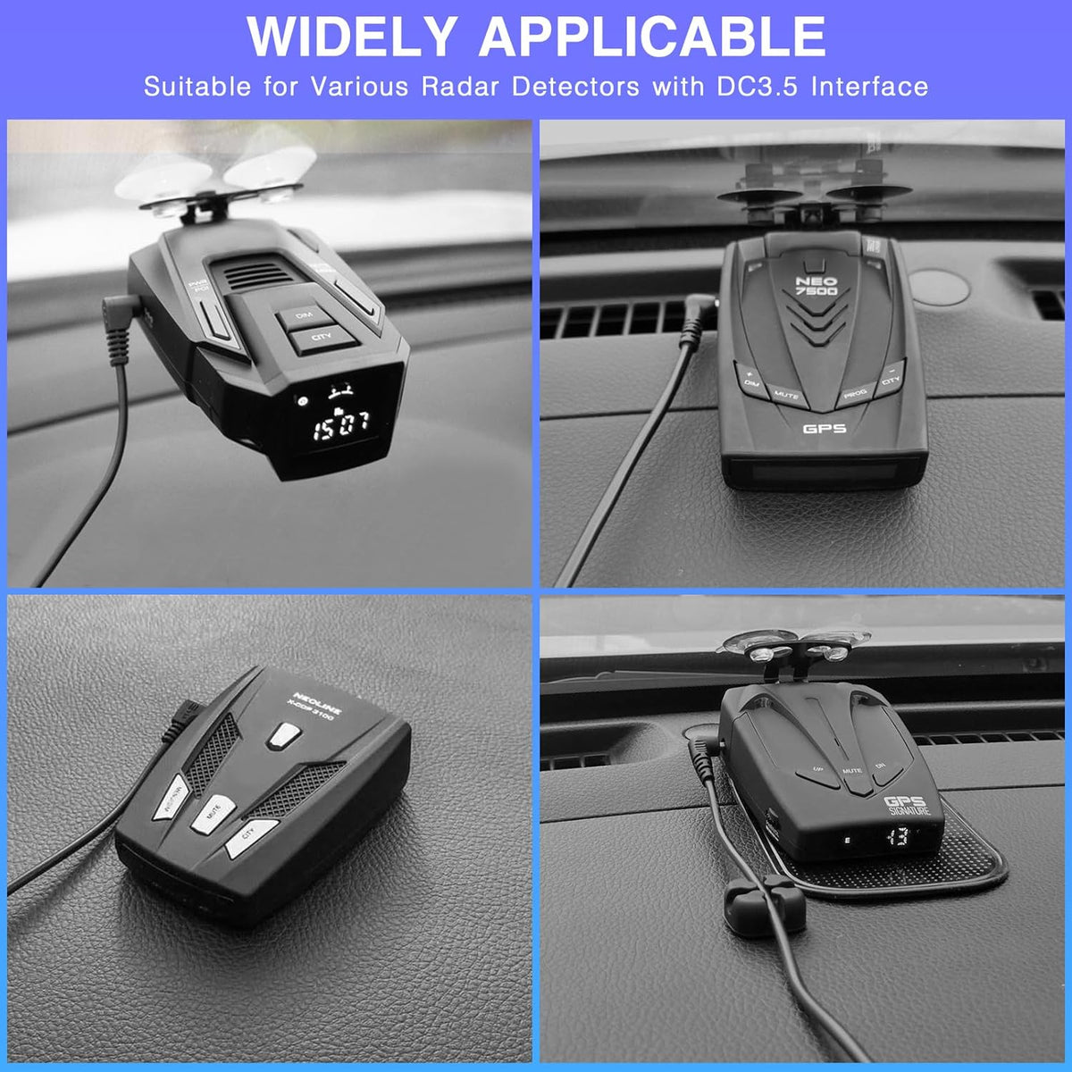 Radar Detector Cable with USB to DC3.5 Plug,Power Cable for Radar Detectors,USB 5V-12V Power Cable,for Cobr RAD 480i 350 380 DFR1 DFR3 DFR5 Whistler Radenso Pro M Radar Detector(DC3.5-6.56FT)
