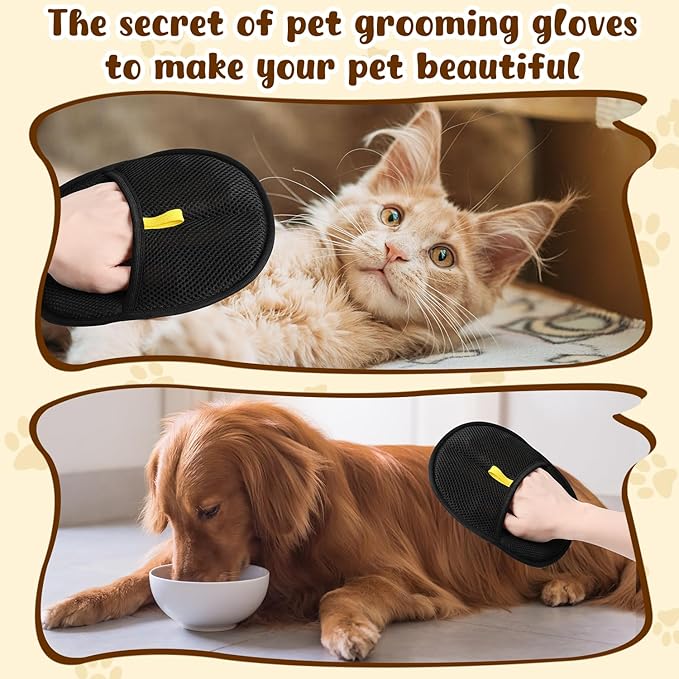 Pet Hair Removal Glove for Cats & Dogs, 2025 Newly Upgraded Electrostatic Pet Hair Gloves, Reusable Pet Hair Remover Tool for Clothing, Couch, Carpet, Curtain
