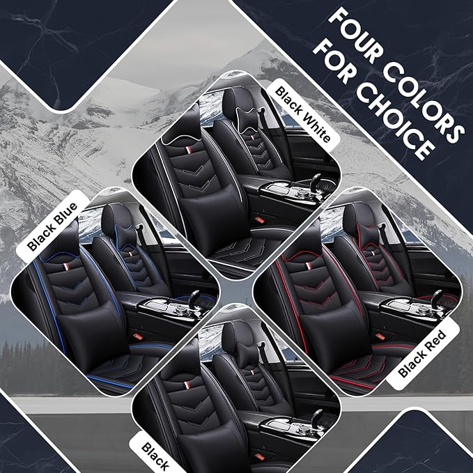 Car Seat Cover 7 Seats for Hyundai Palisade 2020-2025, Durable Wear Resistant Waterproof Sport Seat Cover, Breathable No Odor Premium Leather Vehicle Seat Covers.(Luxury,Black Blue)