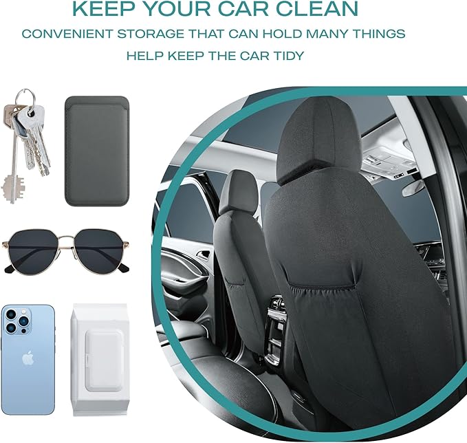 Skechers Car Seat Covers,Leather Seat Covers with GOGA Mat Technology,Waterproof Car Seat Covers Full Sets,Airbag Compatible,Comfort Universal Fit for Most Cars,Vans,Trucks,SUVs,Beige