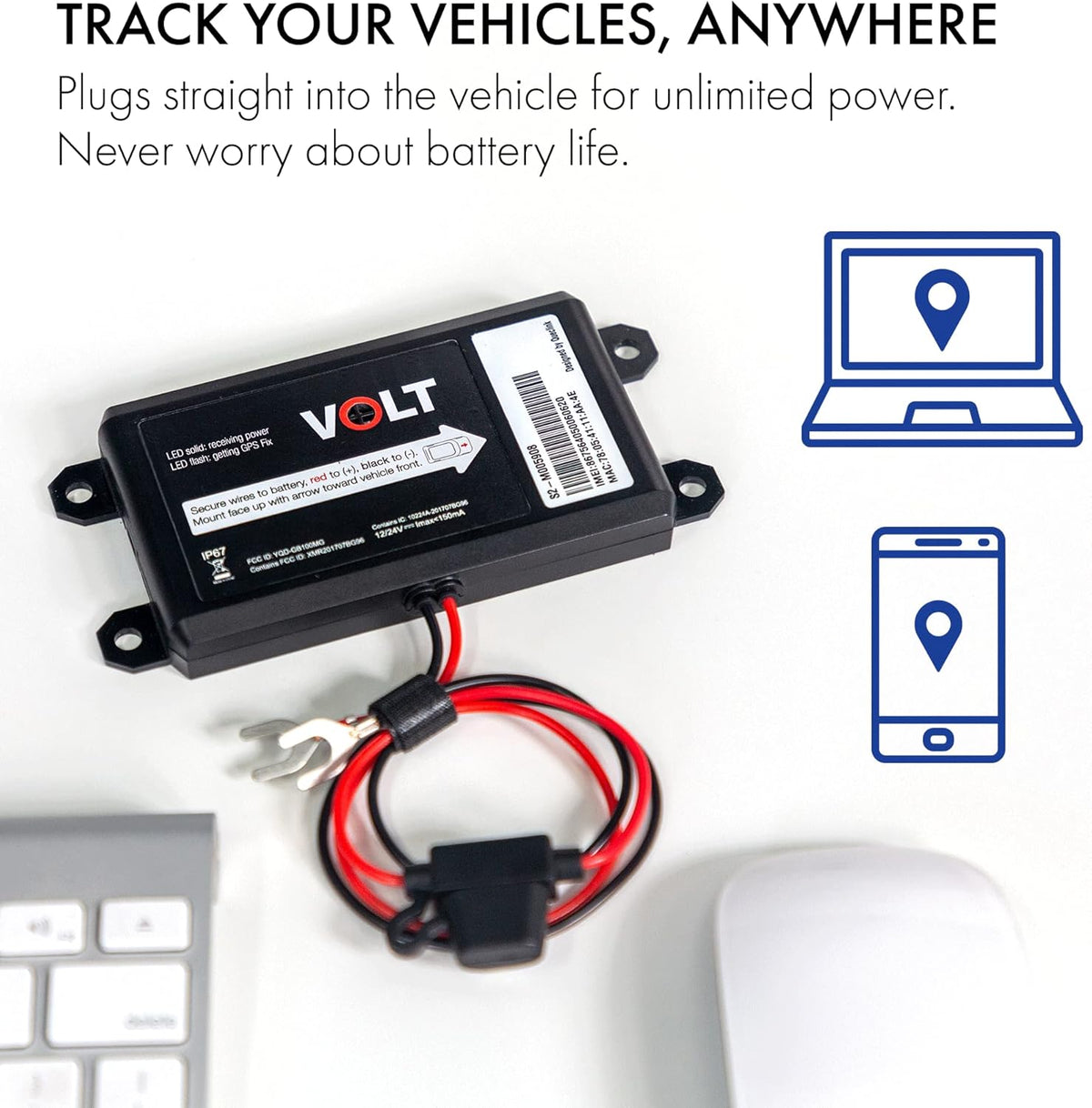 Brickhouse GPS Tracker for Vehicles - Livewire Volt 4G LTE Wired Car Tracker with GPS Tracking & Mapping - Enhance Security with Real-Time 24/7 Surveillance - Easy Installation - Subscription Required