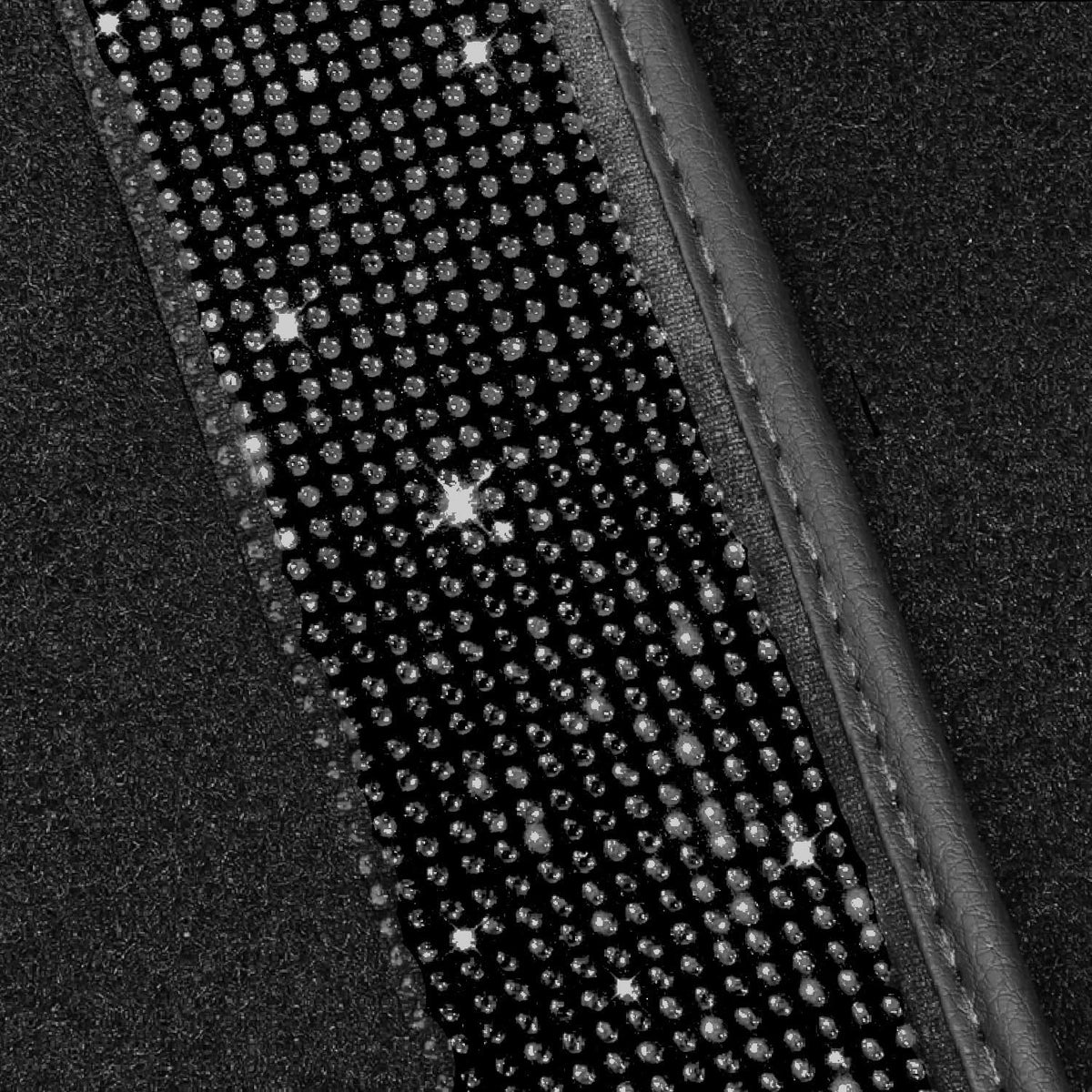 NBTEPEM Black Bling Car Floor Mats Full Set, Universal Fit Most Cars,SUV, Trucks, 4 pcs Sparkle Glitter Diamond Carpet for Women Girls with Anti-Slip Pad (Black Diamond)