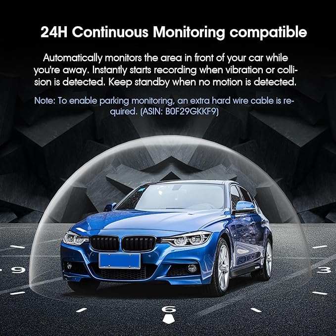 KBD Car OEM Rear View Mirror Dash Cam with SD, 2K Front and 1080P Rear 9.66'' with Back Up Camera, Touch Screen, Superior Night Vision, G-Sensor, Parking and Reversing Assistance