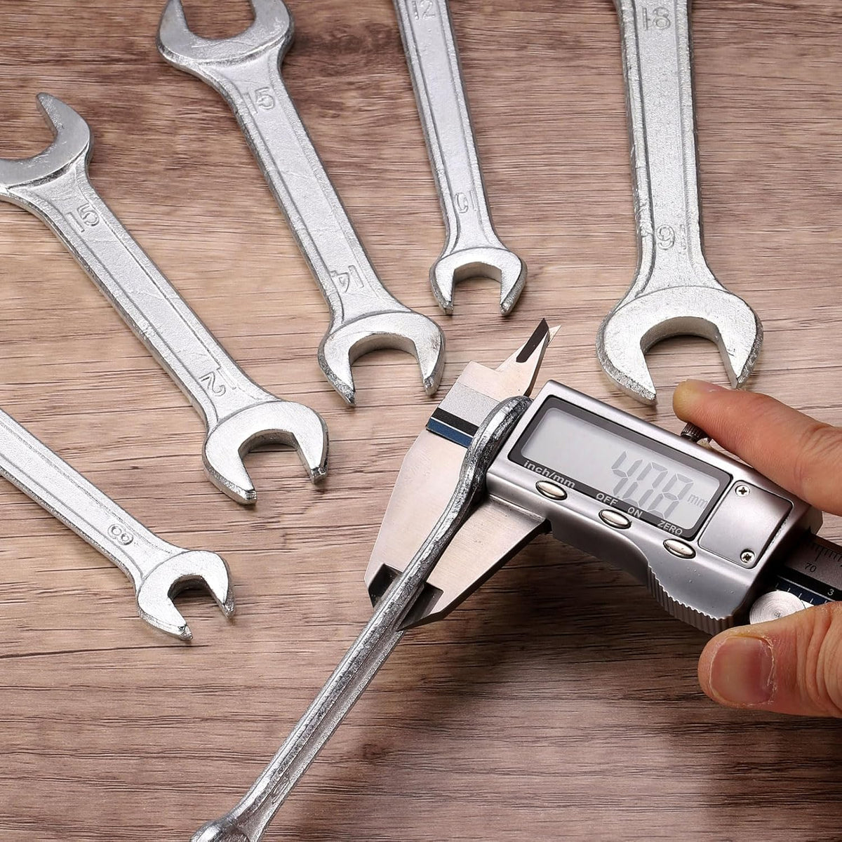 HARFINGTON Double Open End Wrench 12mm x 15mm Metric 15 Degree Offset Angle Small Flat Head Wrench Galvanizing Open Ended Spanner for Automotive Repair Furniture Assembly