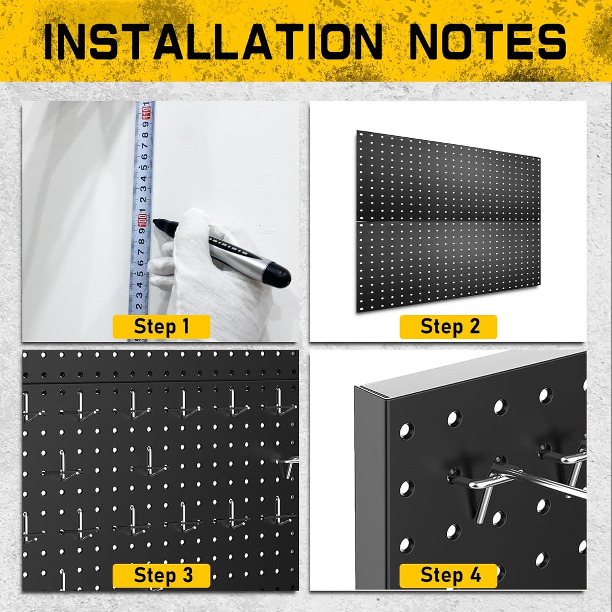 100PCS Pegboard Accessories Organizer Kit,Paper Towel Holder,Closet Organizers and Storage - Easy Storage and Organization for Garage, Workbench,Shelves,Tools.(12x24 Inch Panels with Hooks)