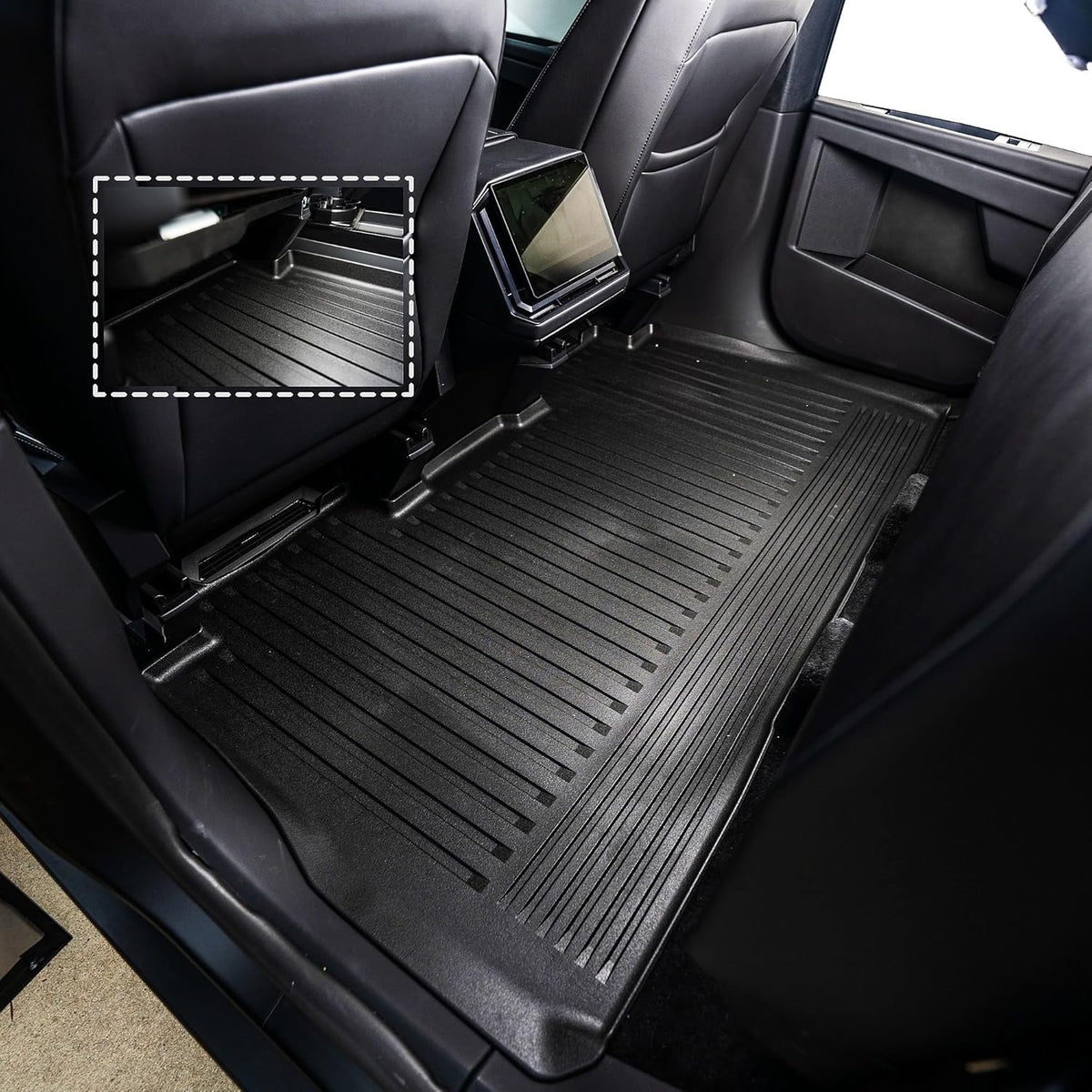 OEDRO Floor Mats & Truck Bed Mat Fit for Tesla Cybertruck 2024 2025, TPE All Weather Floor Liners Custom Fit for 2024 Cybertruck Accessories, 1st & 2nd Row Car Mats and Truck Bed Liner, Black