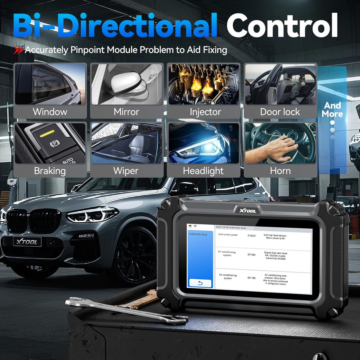 XTOOL IP500 for BMW OBD2 Scanner, Full Systems Bidirectional Scan Tool with ECU Coding, Battery Registration Tool for BMW/MiNi/RR, All Reset Services-(Injector Coding/BMS/ABS), Lifetime Free Update