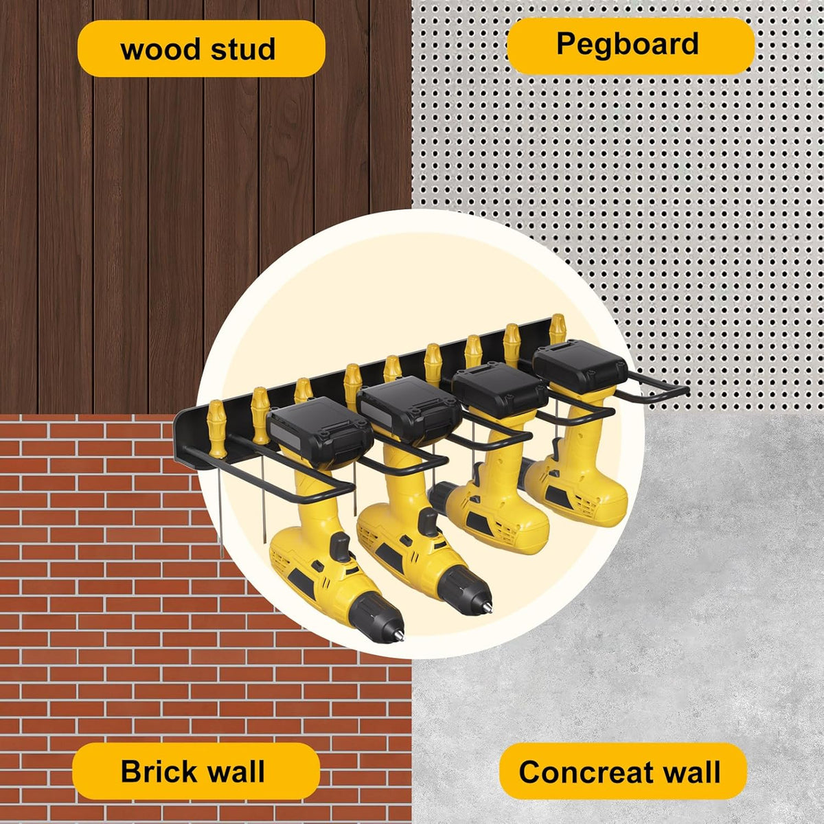 oviitech Power Tool Organizer Wall Mount,Power Tool Storage Rack for Garage Workshop, Father