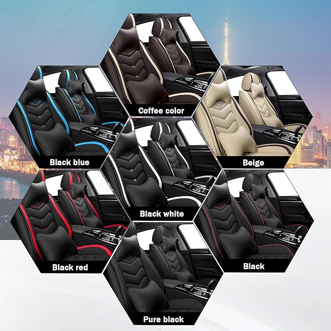 CTDS Car Seat Covers for Honda Accord 2000-2026, Stylish Sport Seat Cover, Premium Nappa Leather Car Seat Cover. Automobile Seat Covers Sets.(Luxury 5 Seats/Black Red)
