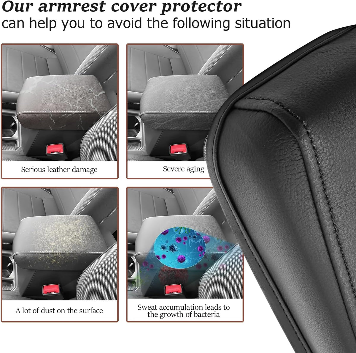 SKTU 2024 Tigua n/ 2024 Taos Accessories Center Console Cover for 2018-2024 Volkswagen Tigua n/ 2022-2024 Volkswagen Taos Armrest Cover 2024 Taos Accessories 2024 Taos Center Console Cushion