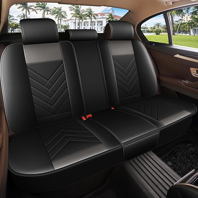 AOMSAZTO Car Seat Cover for Chevrolet Chevy Trax 2024 2025 2026 Full Set, Leather Car Seat Protector Waterproof, Non Slip Car Seat Cushion, Interior Seat Covers Automotive Accessories - Black&Grey