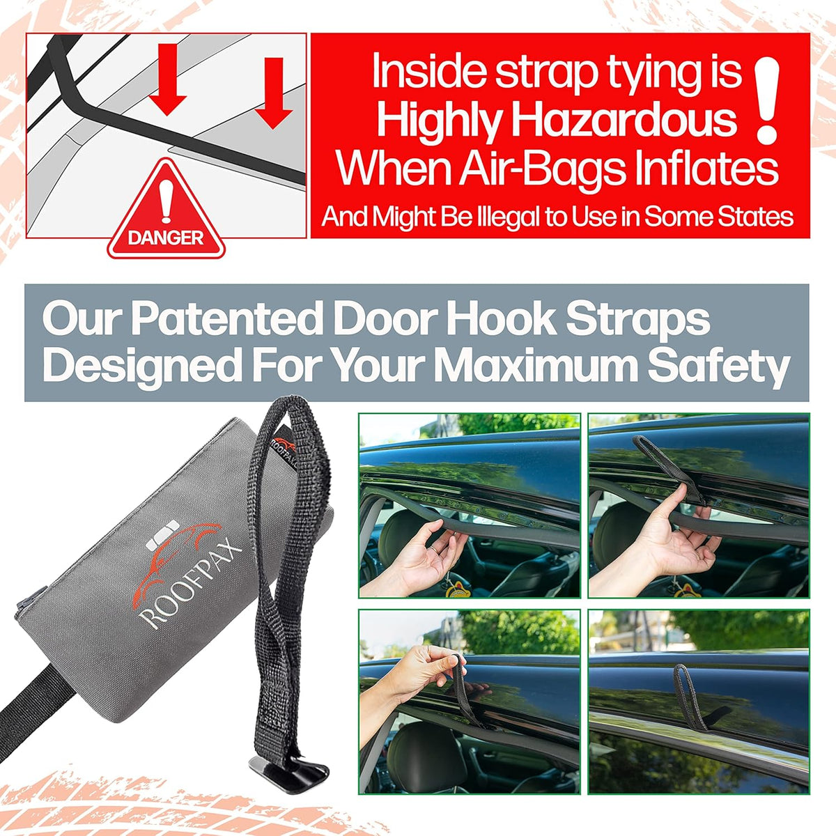 RoofPax Expandable 15/19 cft. Car Rooftop Cargo Carrier Bag Waterproof Storage Including Double Zippers, Heavy-Duty Tie-Down Straps fit Cars with/Without Roof Top Rack or Side Rails