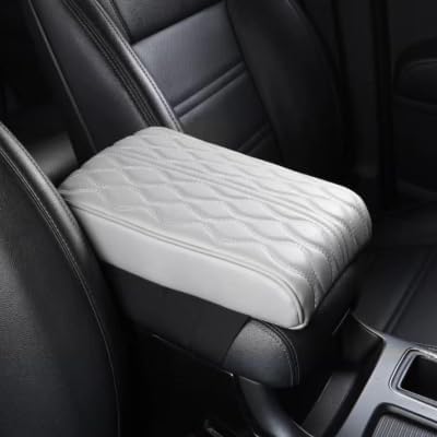 Leather Car Armrest Box Mat - 2023 New Waterproof Car Center Console Cover Mat, Universal Armrest Mat, Leather Car Armrest Cover for SUV/Truck/Vehicle (B-Gray)